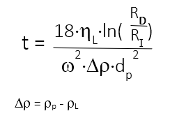 equations for disc centrifuge sedimentometry